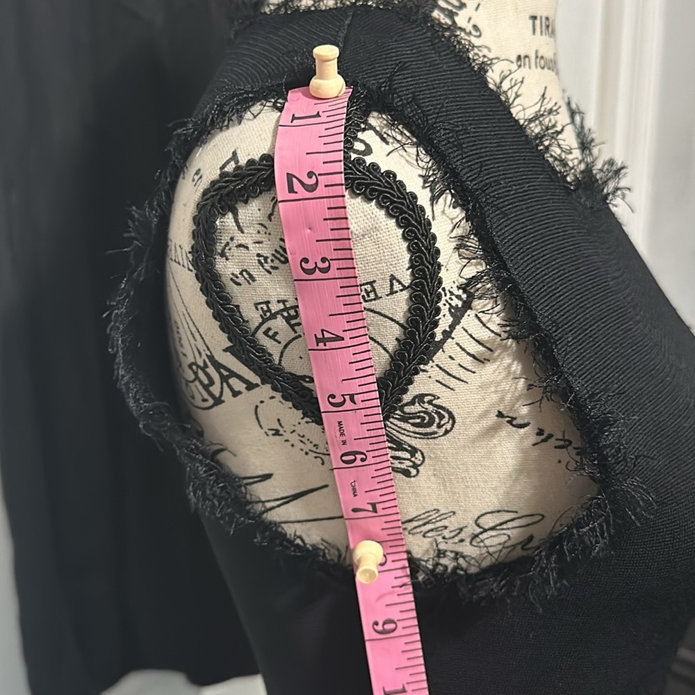 A.L.C Black A-LineFringe Trim Sleeveless Black Midi Dress - Picture 13 of 14